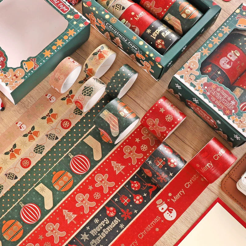 Christmas Theme Washi Tapes - 8 Rolls Deco Set