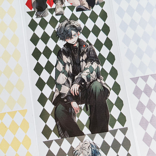 Scrapbook decoration with geometric grid PET tape