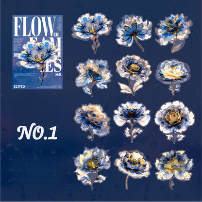 Gold Foil Floral PET Sticker Pack