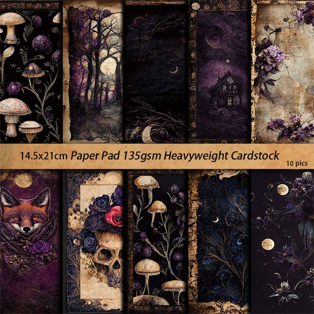 10PCS Purple Magic Scrapbook Paper
