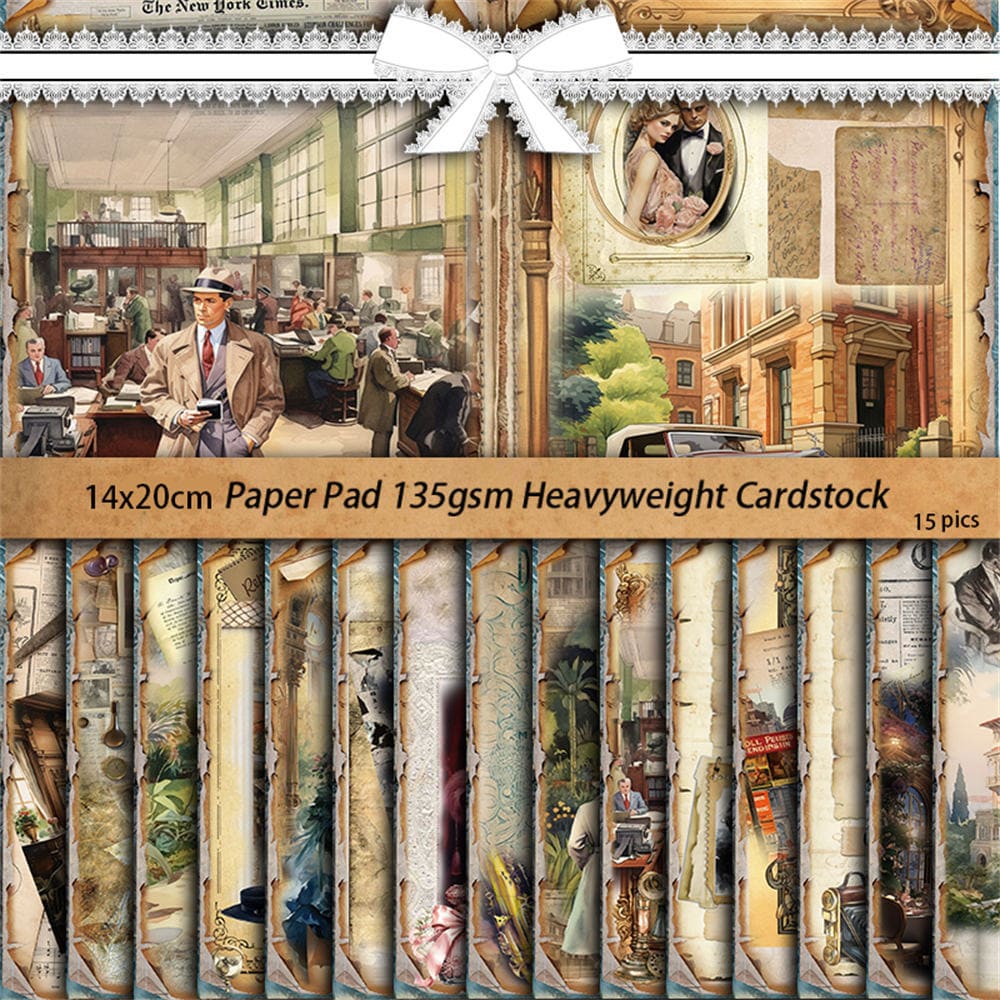 15PCS Vintage Lady Scrapbook Paper