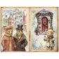 10PCS Vintage Teddy Bear Scrapbook Paper