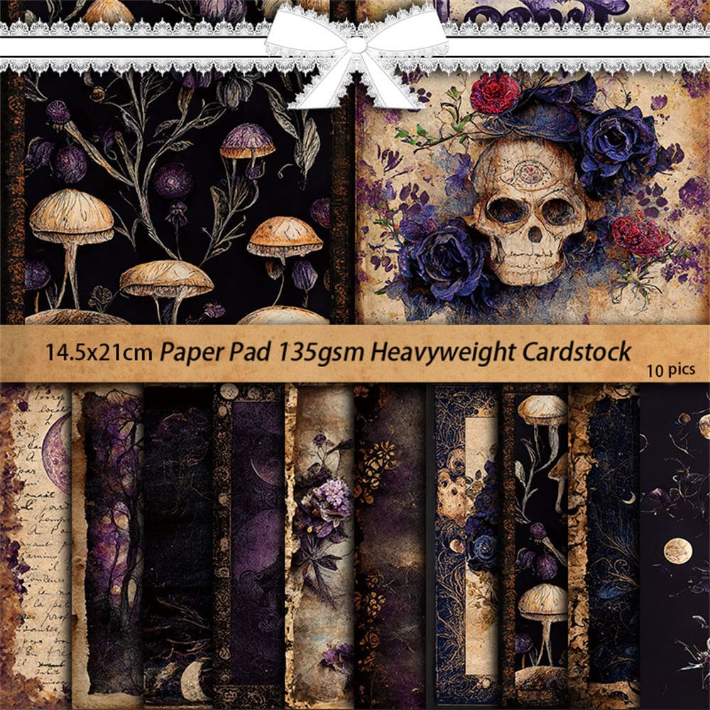 10PCS Purple Magic Scrapbook Paper