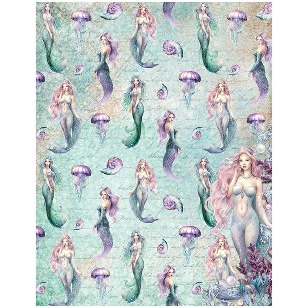12PCS Mermaid Scrapbook Paper