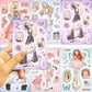 8PCS Girl Group Cartoon Stickers