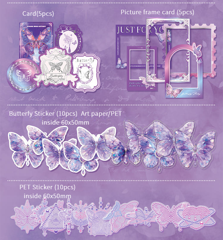 162PCS Butterfly Anthology Scrapbook  Box