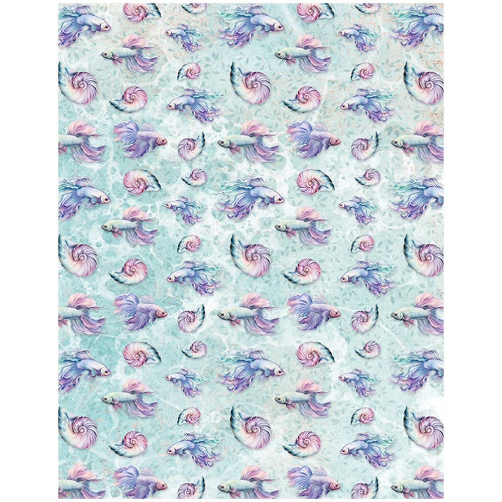 12PCS Mermaid Scrapbook Paper