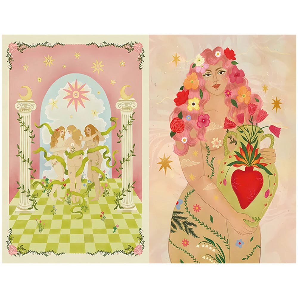 12PCS Vintage Illustration Scrapbook Paper