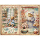 10PCS Vintage Teddy Bear Scrapbook Paper