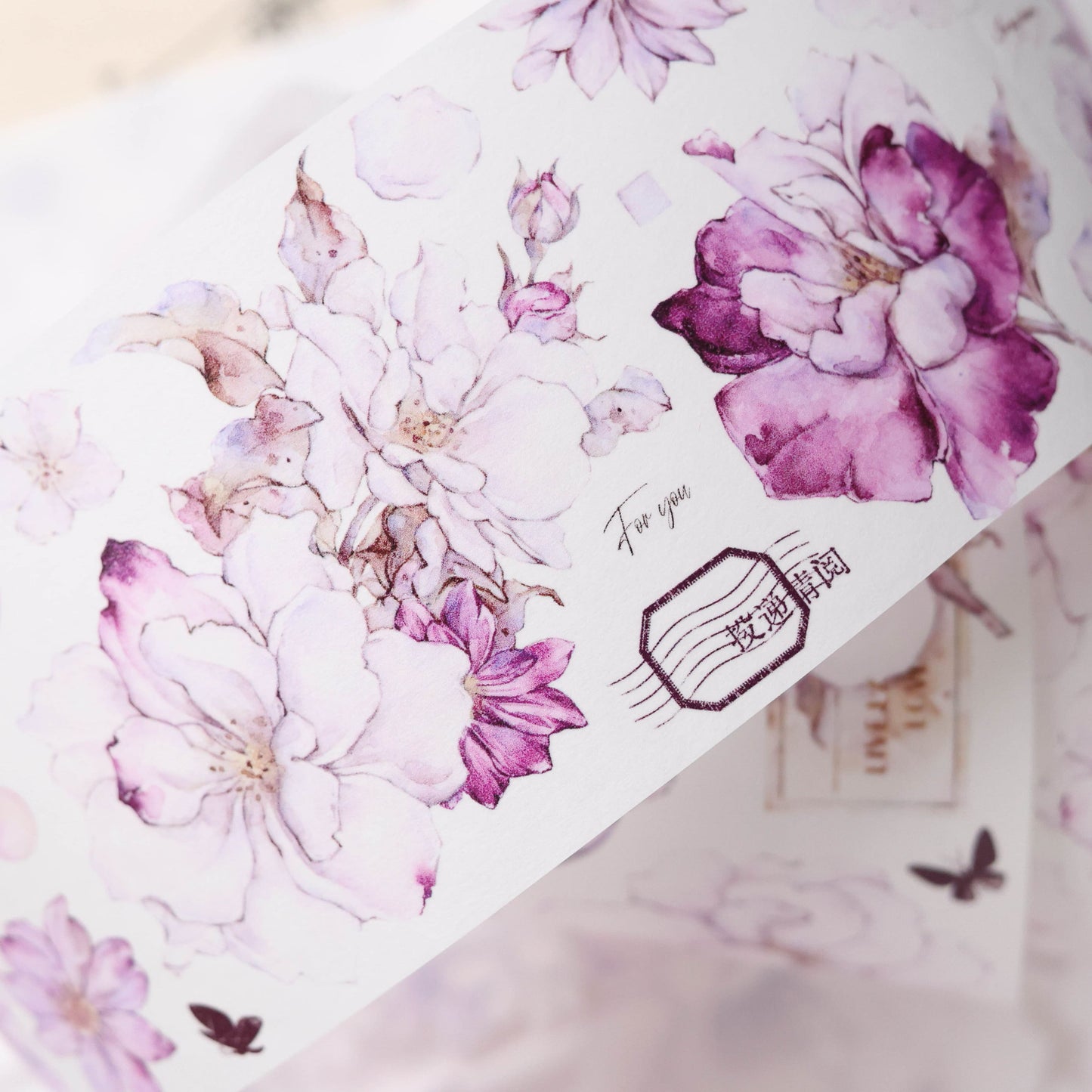 6cm*120cm Wild Rose Washi/PET Tape