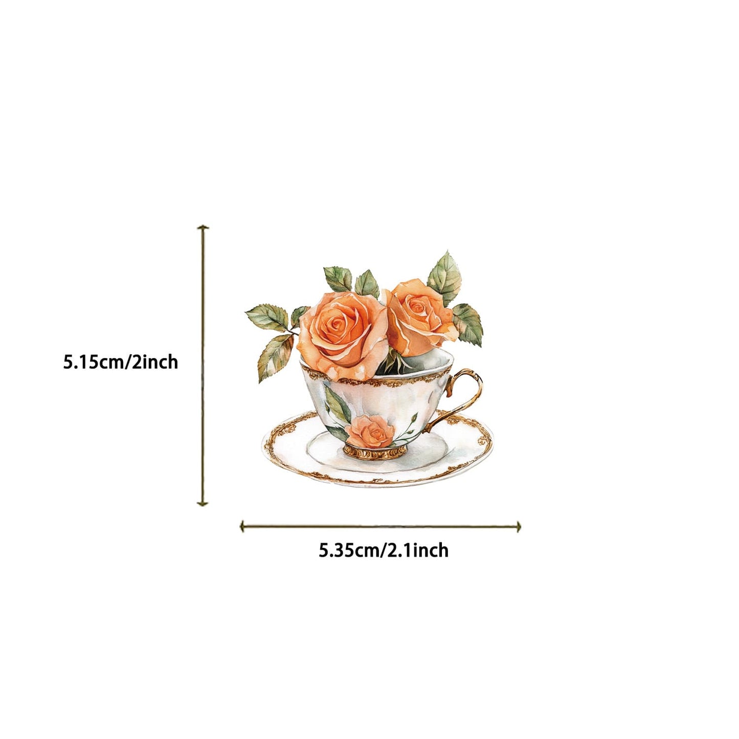 50PCS Orange Flower Sticker