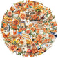 50PCS Orange Flower Sticker