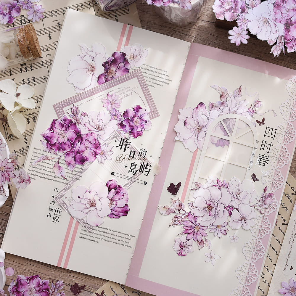 6cm*120cm Wild Rose Washi/PET Tape