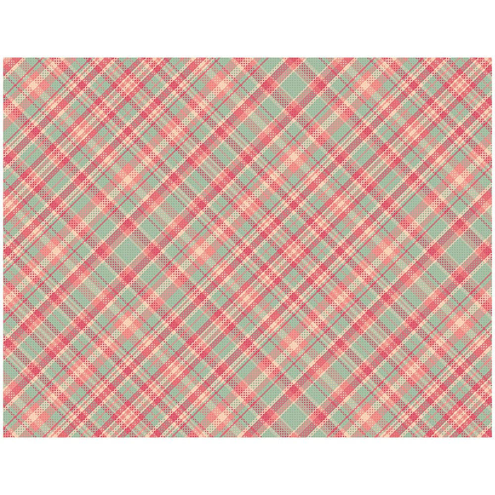 12PCS  Pink Plaid Scrapbook Paper