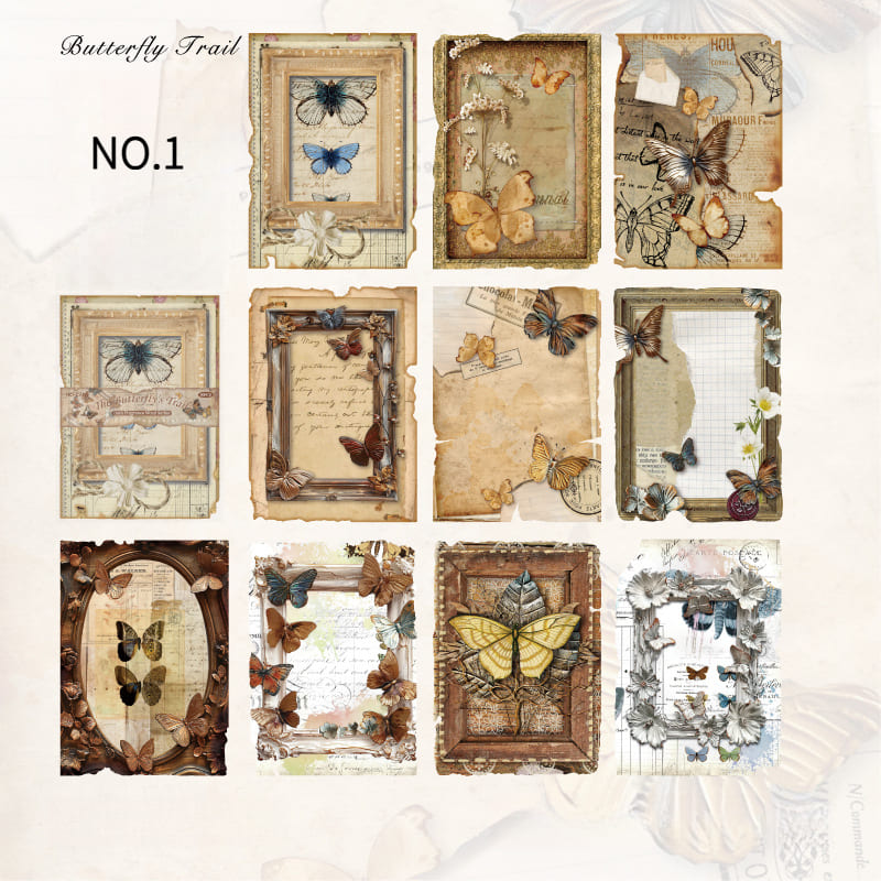 Vintage Wooden Frame Collage Scrapbook Paper