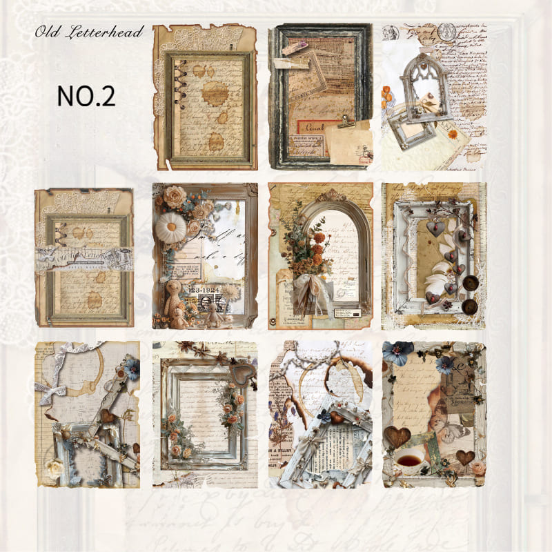 Vintage Wooden Frame Collage Scrapbook Paper