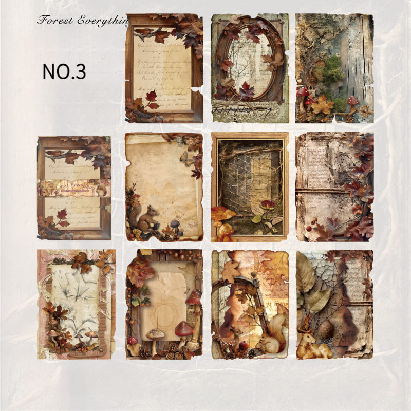 Vintage Wooden Frame Collage Scrapbook Paper