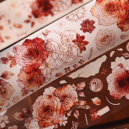 6CM*120CM Red Rose One Cycle Washi/PET Tape