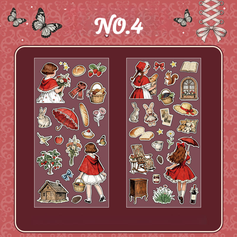 Vintage Figure PET Stickers