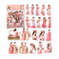 Pink tone character stickers scrapbook