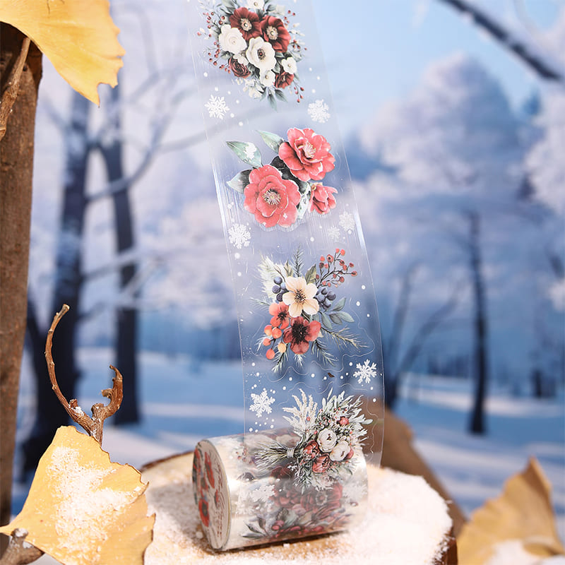 Winter Floral Die-Cut PET Tape