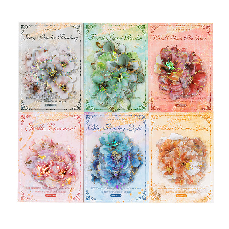 Elegant Gold Foil Floral Stickers