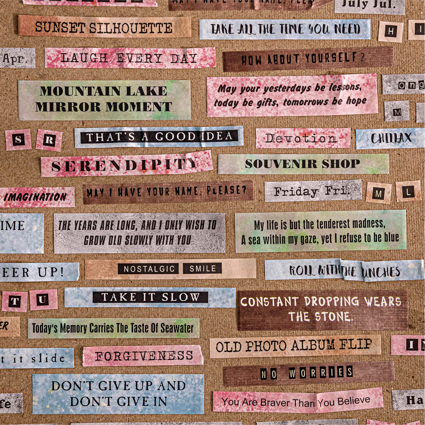 Typography Die-Cut Washi Tape