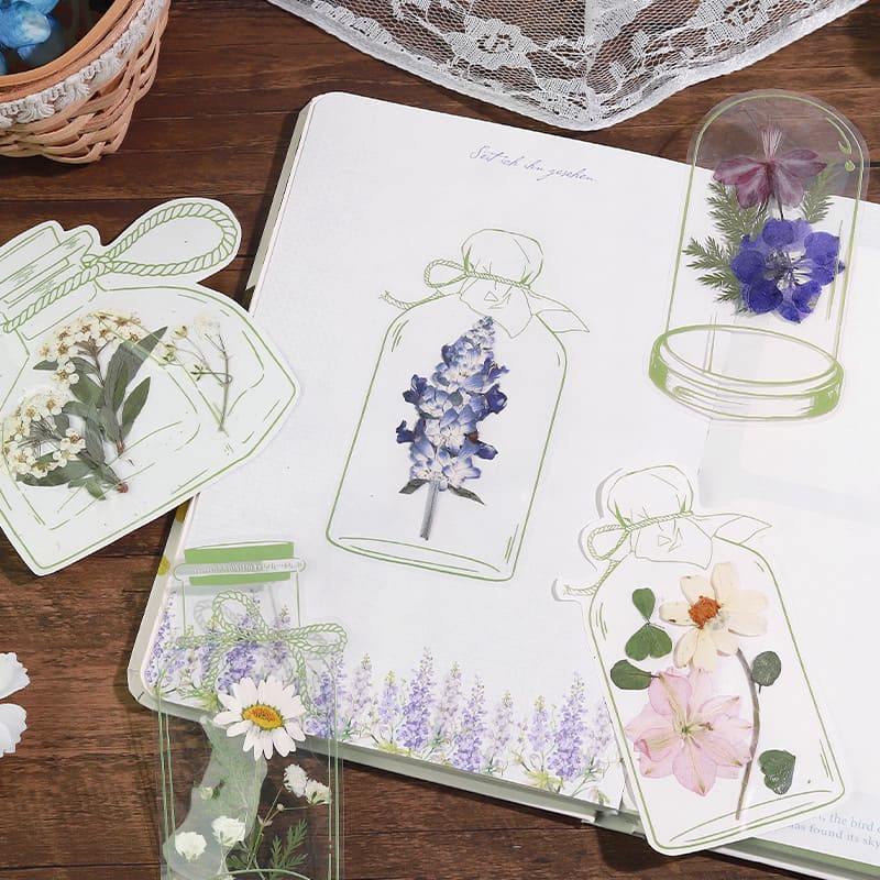 Close-up of bottle and plant sticker