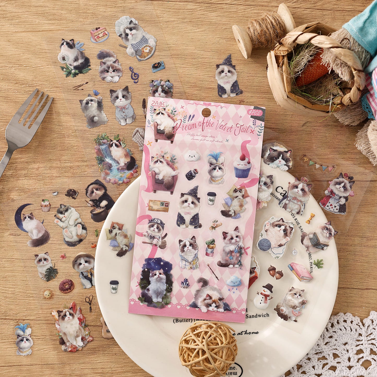 Cartoon Puppy & Kitten Sticker