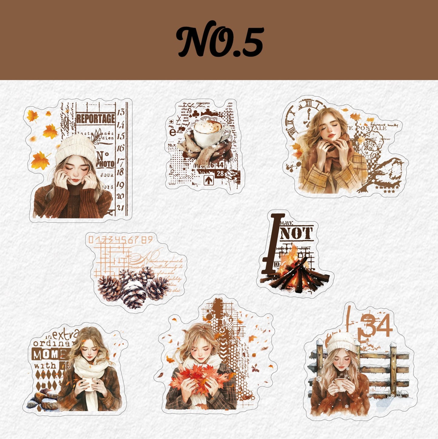 Autumn Winter Girl Character Stickers