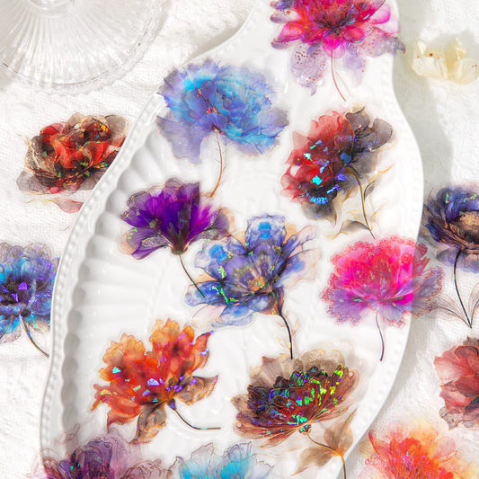 Gold Foil Floral PET Sticker Pack