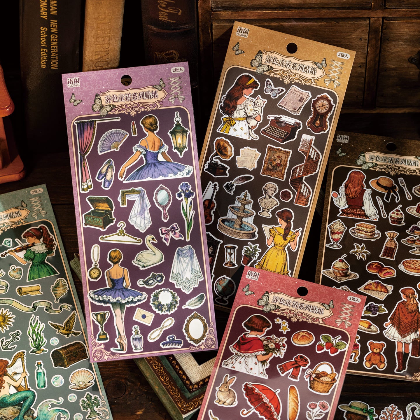 Vintage Figure PET Stickers