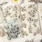 Flat lay of vintage flower stickers set