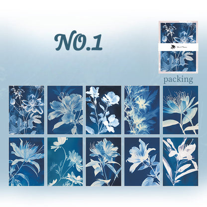 Blue Botanical Scrapbook Paper Pack
