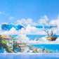 Ocean view PET+Paper sticker for creative crafts