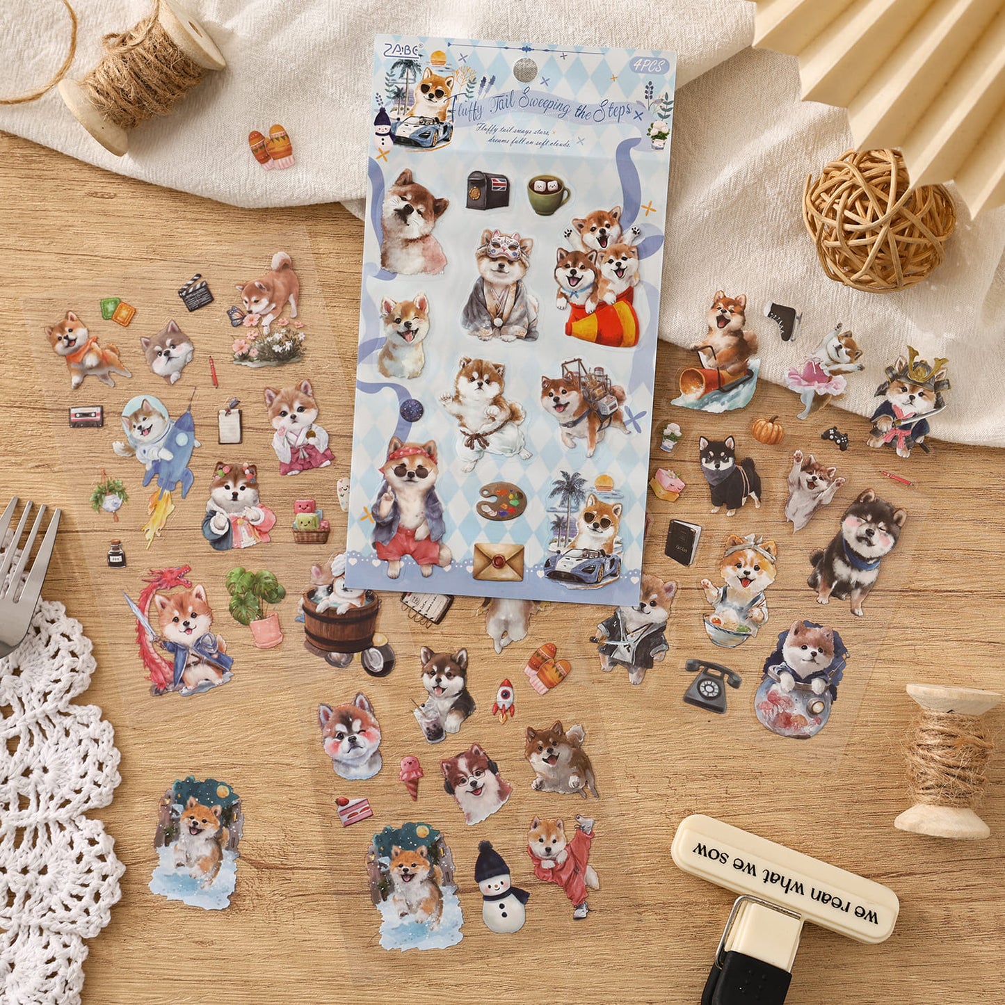 Cartoon Puppy & Kitten Sticker