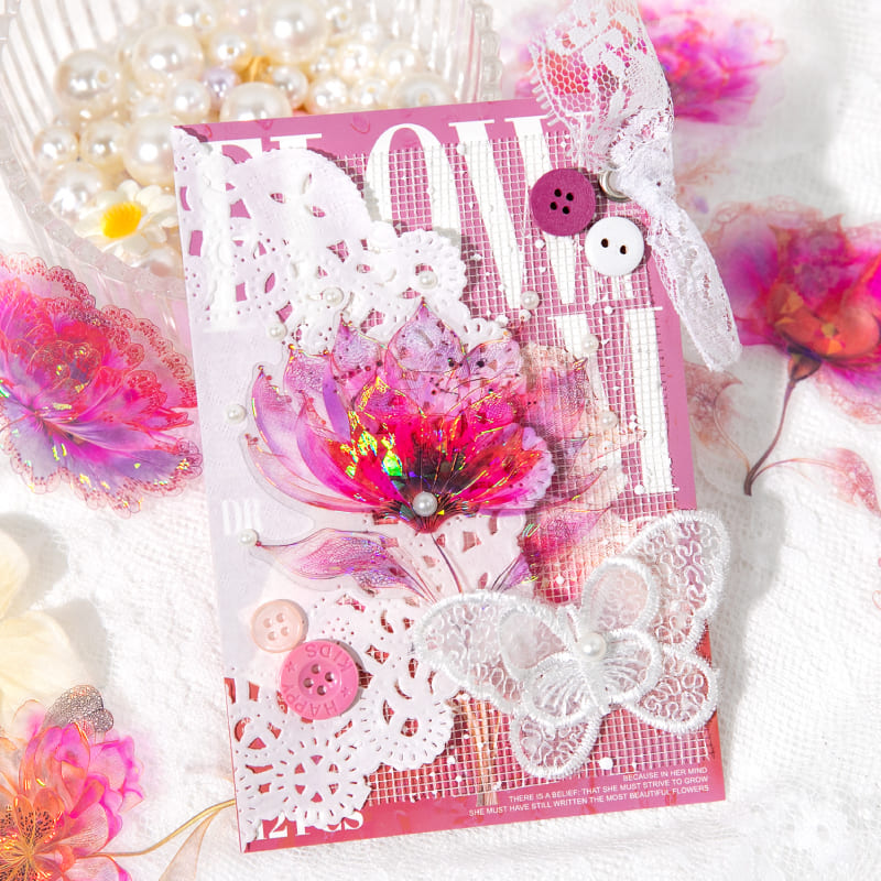 Gold Foil Floral PET Sticker Pack