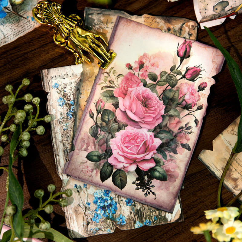 Vintage Flower Theme  Scrapbook Paper