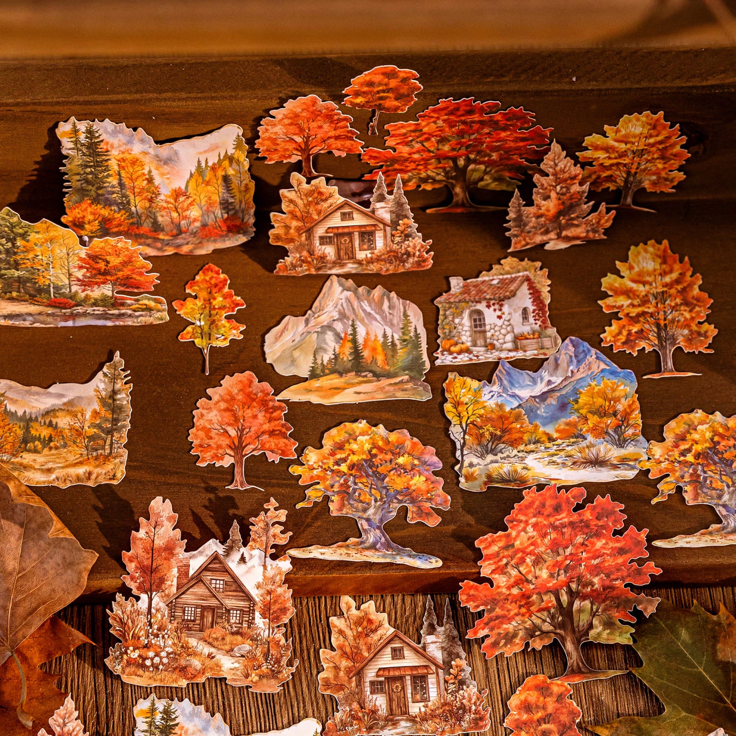 Cottage hard card sticker for scrapbooking