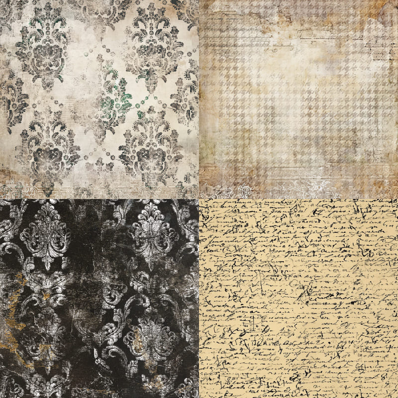 24PCS Vintage Charm Scrapbook Paper