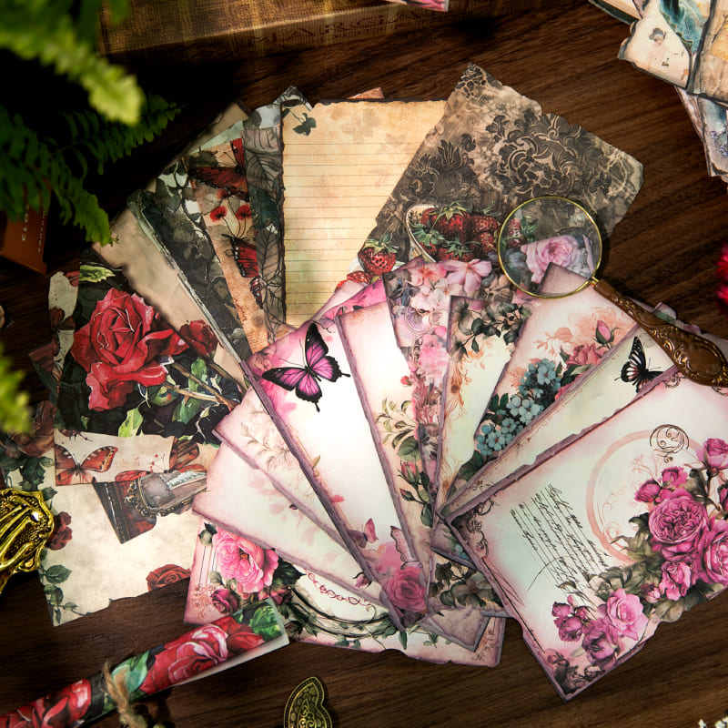 Vintage Flower Theme  Scrapbook Paper
