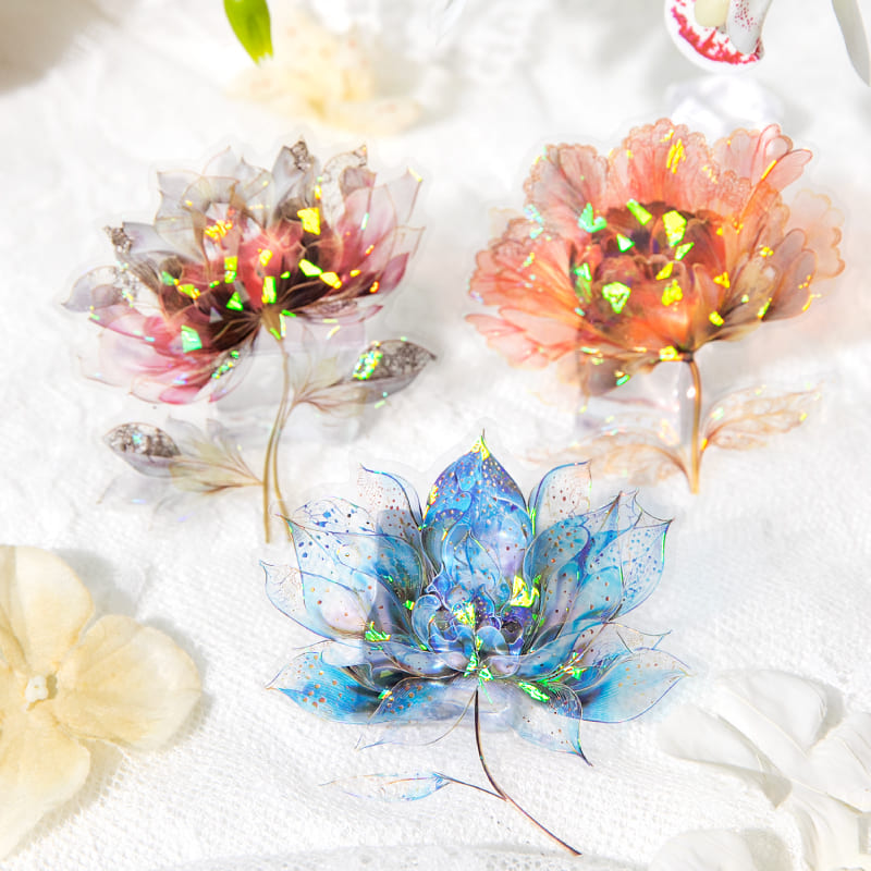 Gold Foil Floral PET Sticker Pack