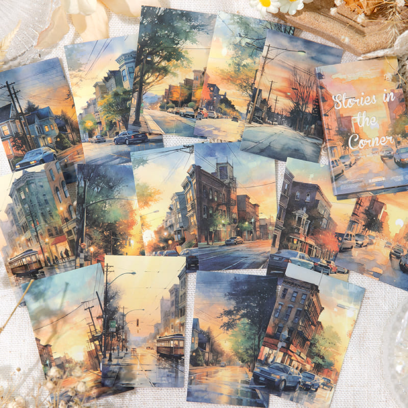 Sunset dusk paper with warm golden hour glow