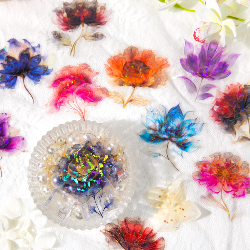 Gold Foil Floral PET Sticker Pack