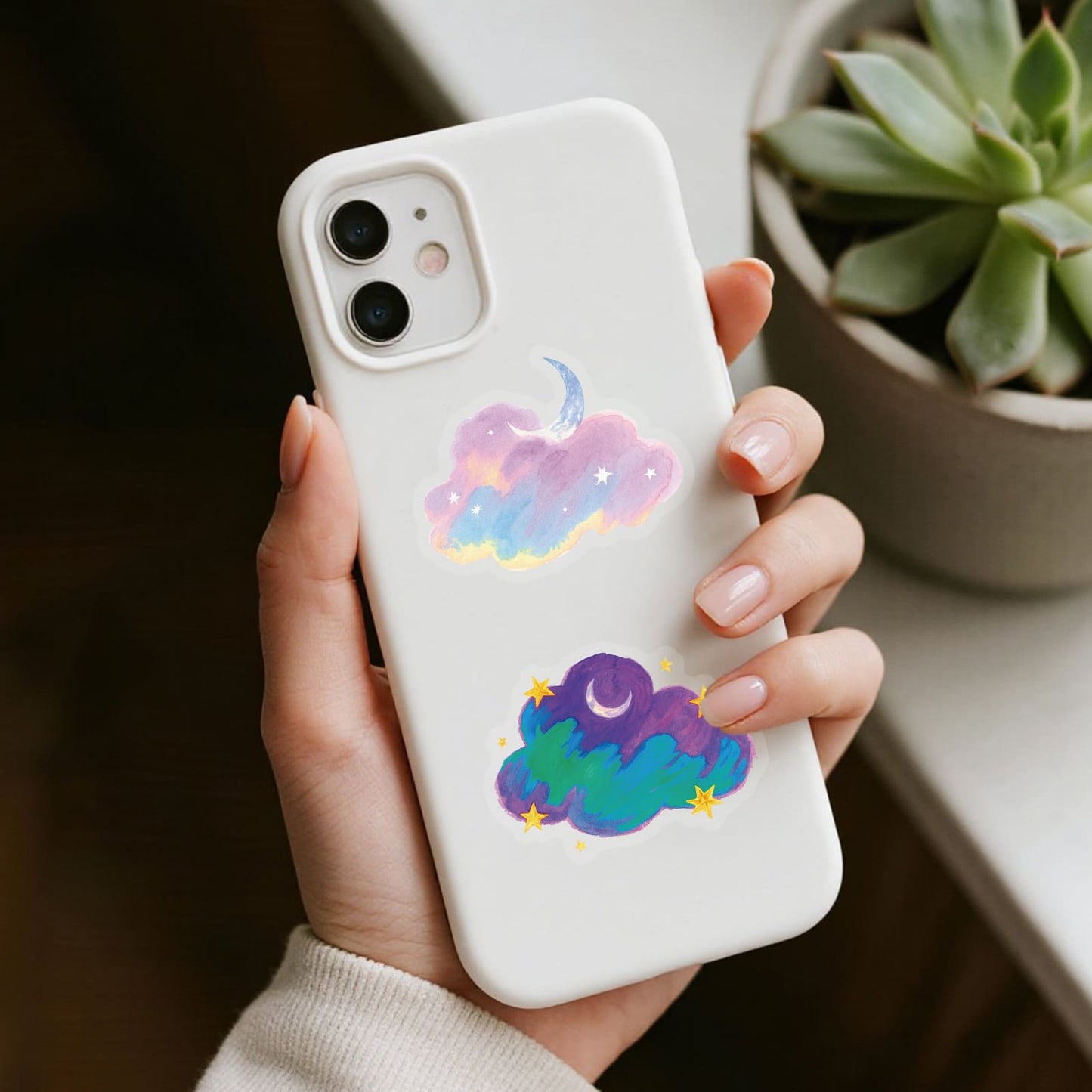 Pastel cloud stickers for DIY crafts and scrapbook decoration