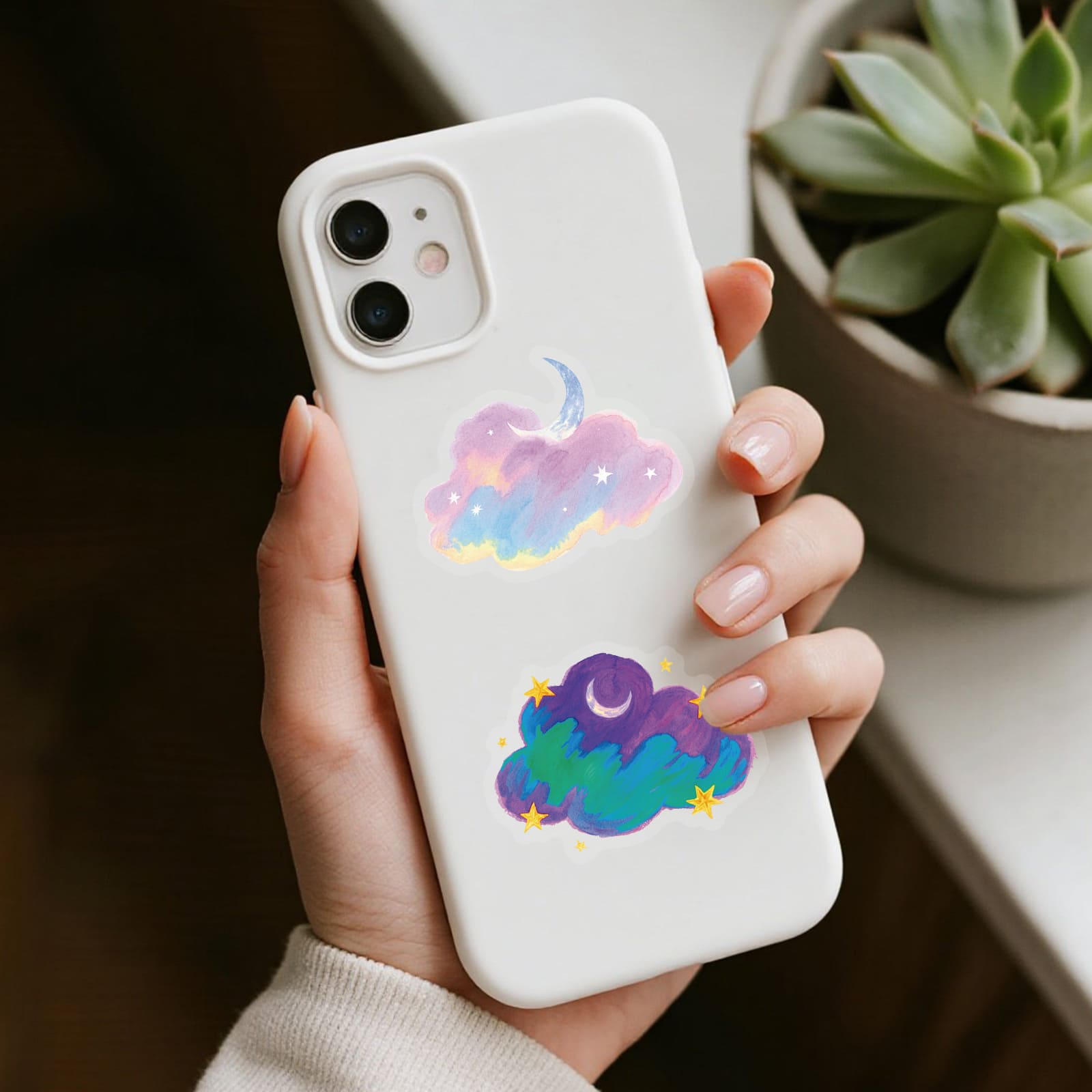 Pastel cloud stickers for DIY crafts and scrapbook decoration