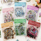 Floral and lifestyle PET sticker pack – flower, bicycle, butterfly, and umbrella themes