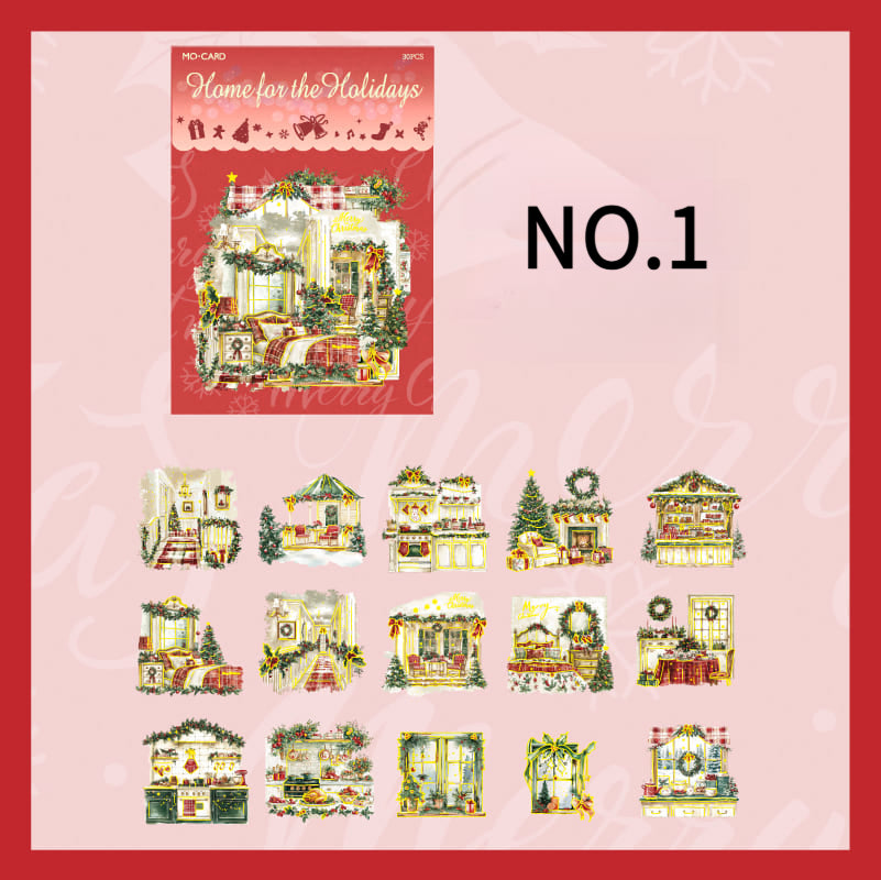 30PCS Christmas-themed Stickers