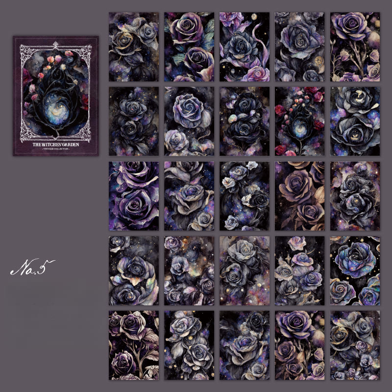 50PCS The Witches' Garden Scrapbook  Paper