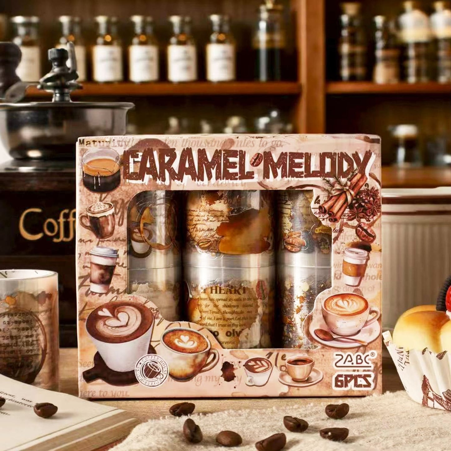 6PCS Caramel Drip PET Tape Set